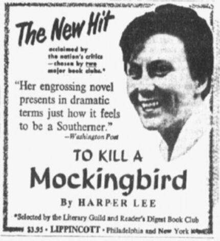  An ad for "To Kill a Mockingbird" from The Dallas Morning News, July 24, 1960.