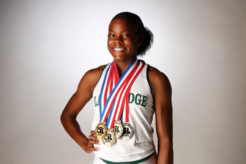Mansfield Lake Ridge's Jasmine Moore, All-Area Girls Track and Field Athlete of the Year,...