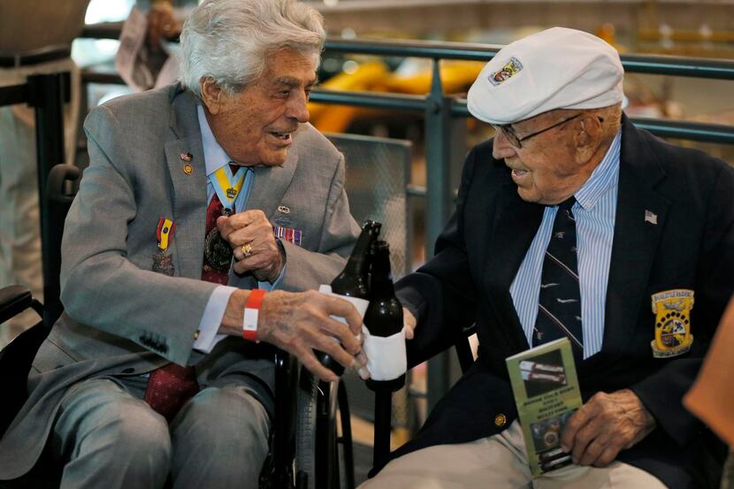 James Megellas  (left), the 82nd Airborne’s most decorated officer, and Richard Cole,...