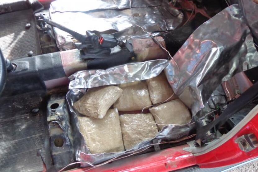Border agents found 75 pounds of marijuana concealed in the Volkswagen's floor.