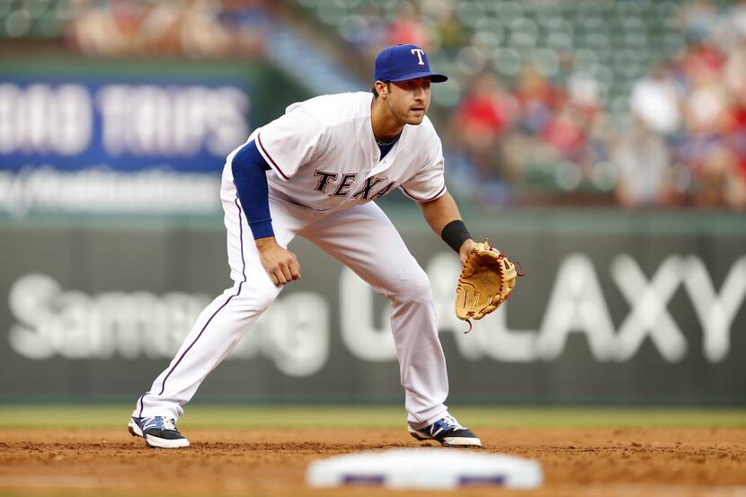 Texas Rangers third baseman Joey Gallo (13) started in place of injured Adrian Beltre during...