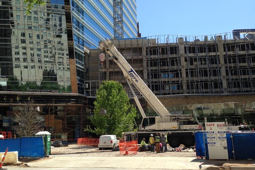  The 20-story, $225 million McKinney & Olive tower in Uptown will open later this year....
