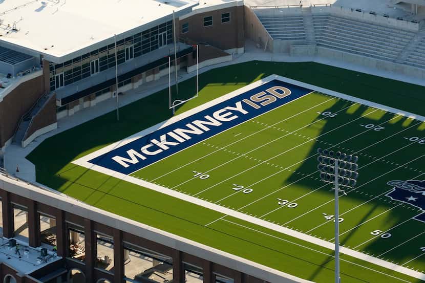 Construction continues at McKinney ISD stadium in McKinney on Thursday, March 1, 2018....