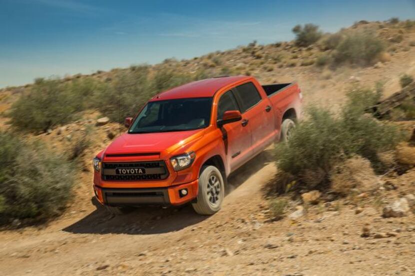 
Raised two inches to increase its off-road ground clearance, the 2015 Toyota Tundra TRD Pro...