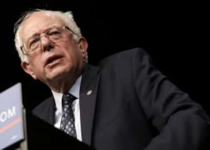  Democratic presidential candidate, Sen. Bernie Sanders, I-Vt., speaks during a campaign...