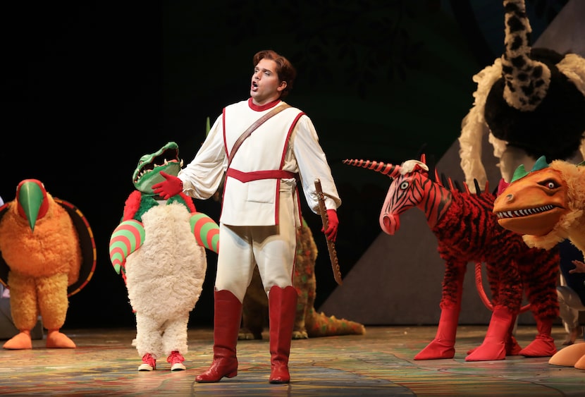 Tamino, played by Paolo Fanale, performs during a dress rehearsal of Dallas Opera's "The...