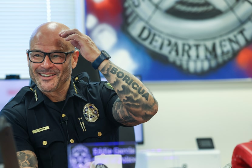 Dallas police Chief Eddie García, talks abut his tenure during his first public remark since...