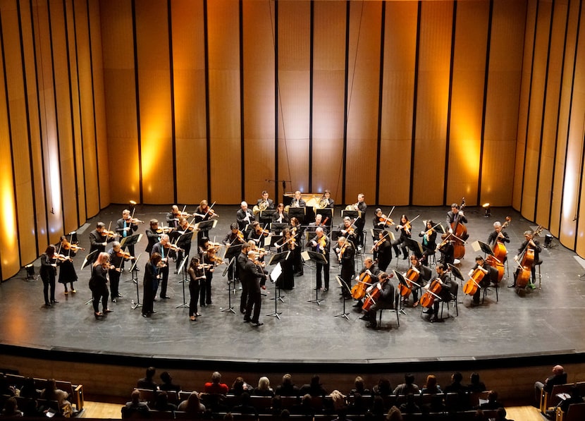 Dallas Symphony Orchestra plays the first movement of Mozart's Symphony No. 25 during their...