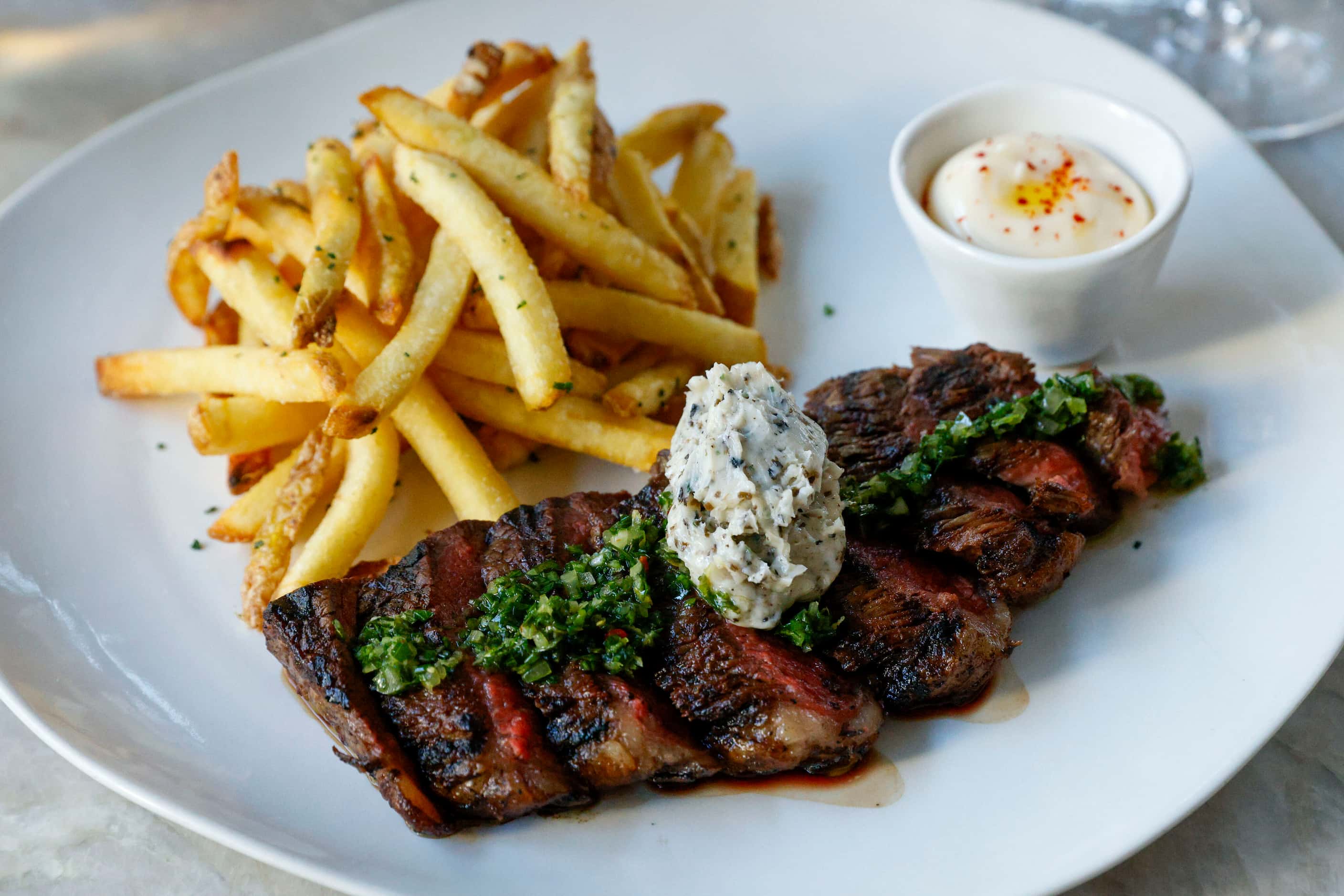 Steak frites pictured at Mirador restaurant in downtown Dallas, Tuesday, Nov. 28, 2023.