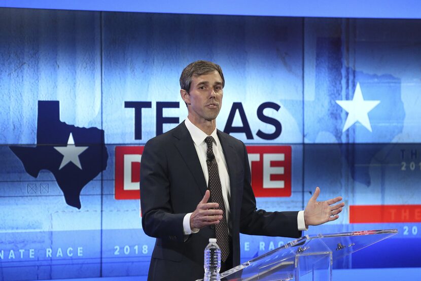 U.S. Rep. Beto O'Rourke (D-TX) debates U.S. Sen. Ted Cruz (R-TX) at the KENS 5 studios on...