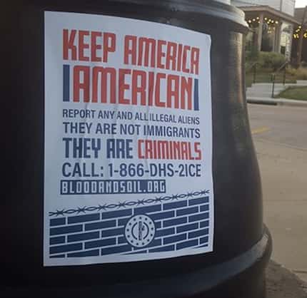 The Patriot Front distributed similar posters in Lewisville in May.