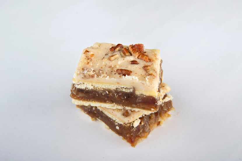 The no-bake coconut date cracker bars with browned butter glaze made by Vicki Carlisle won...