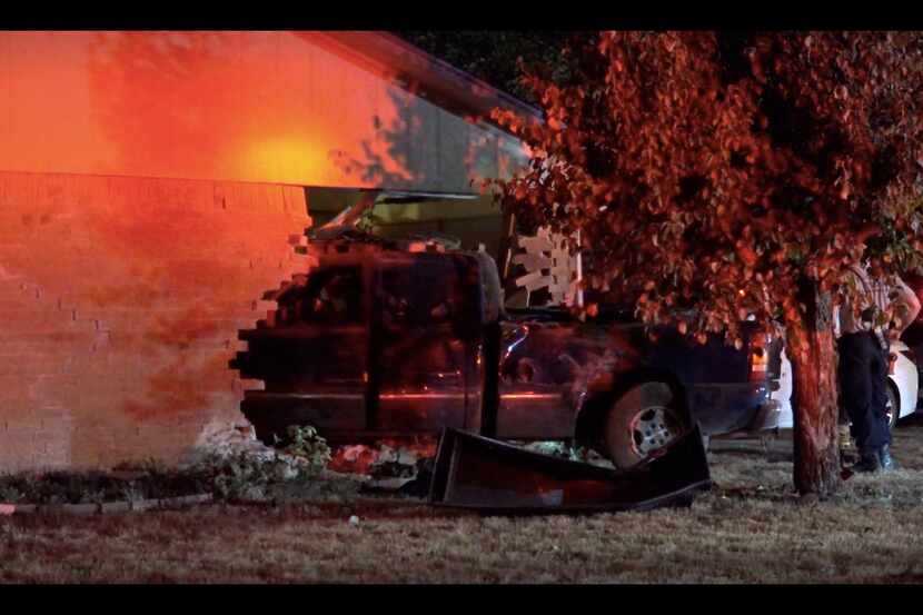 A pickup crashed into a home's garage in southwest Fort Worth on Wednesday morning....