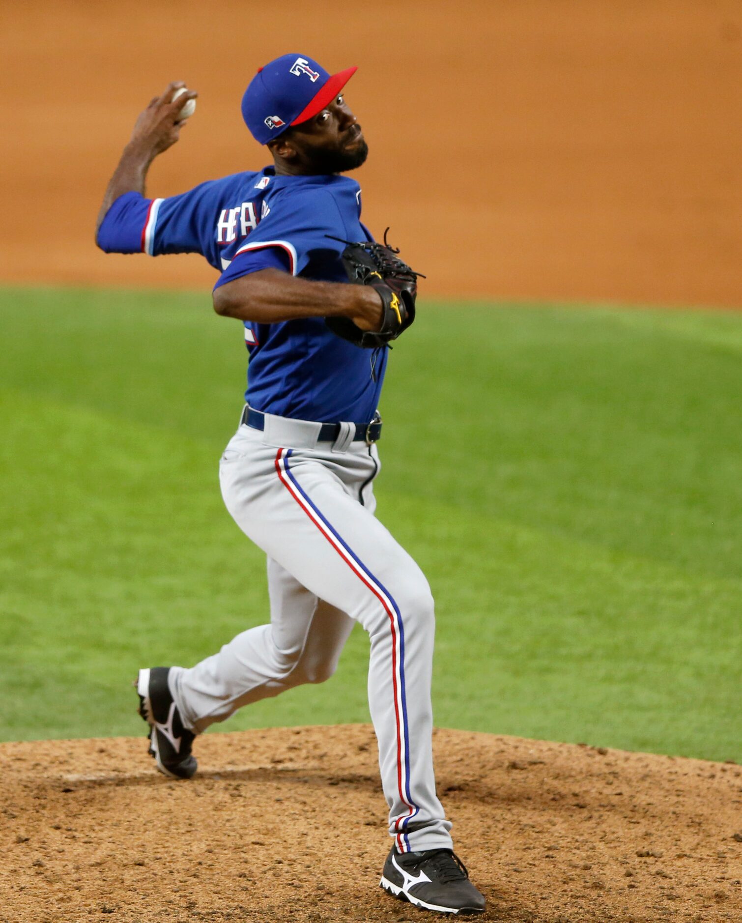 Texas Rangers pitcher Taylor Hearn (52) pitches during Texas Rangers 2020 Summer Camp at...