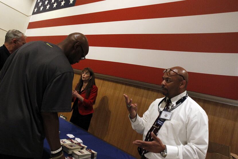 Tim McLaurin, a veterans counselor with the Texas Veterans Commission, answered questions...