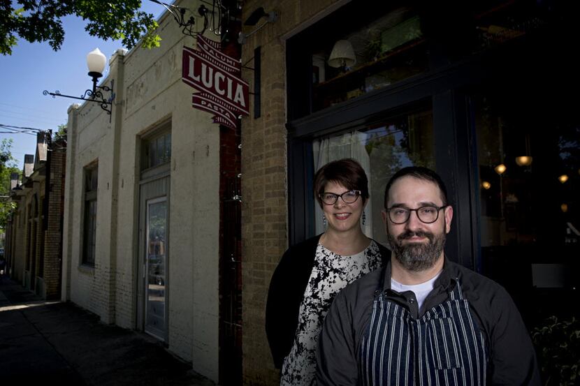 Lucia  owners Jennifer and David Uygur. He's chef; she runs the dining room.  They discuss...