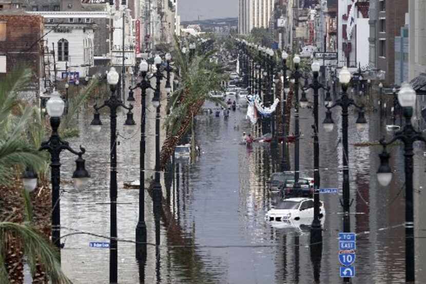  Canal Street is flooded one day after Hurricane Katrina struck  New Orleans in 2005.  