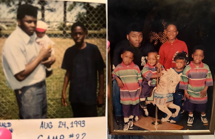 Courtesy photos: (Left) A young Dorian Finney-Smith is held by his father, Elbert Smith,...