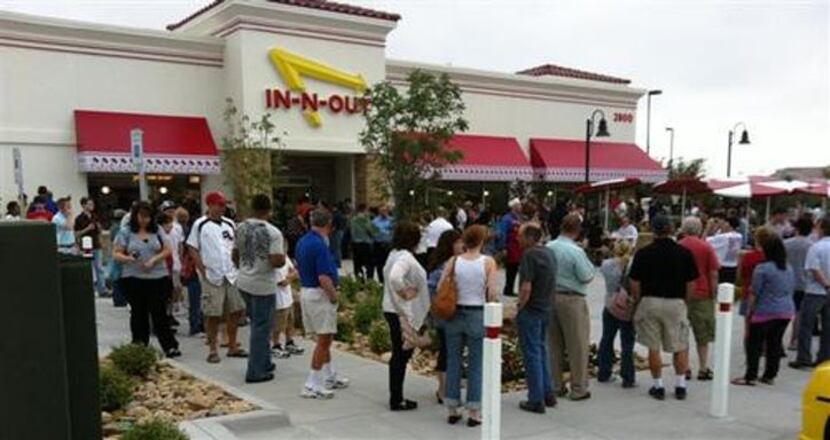 The crowd at the opening of In-N-Out Burger in Frisco on May 11, 2011.