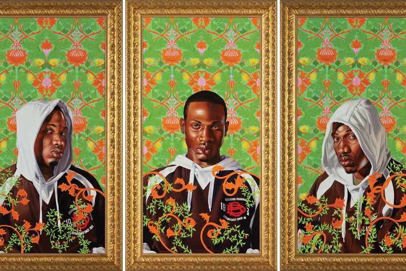 "Triple Portrait of Charles I" by Kehinde Wiley is on display as part of the "30 Americans"...