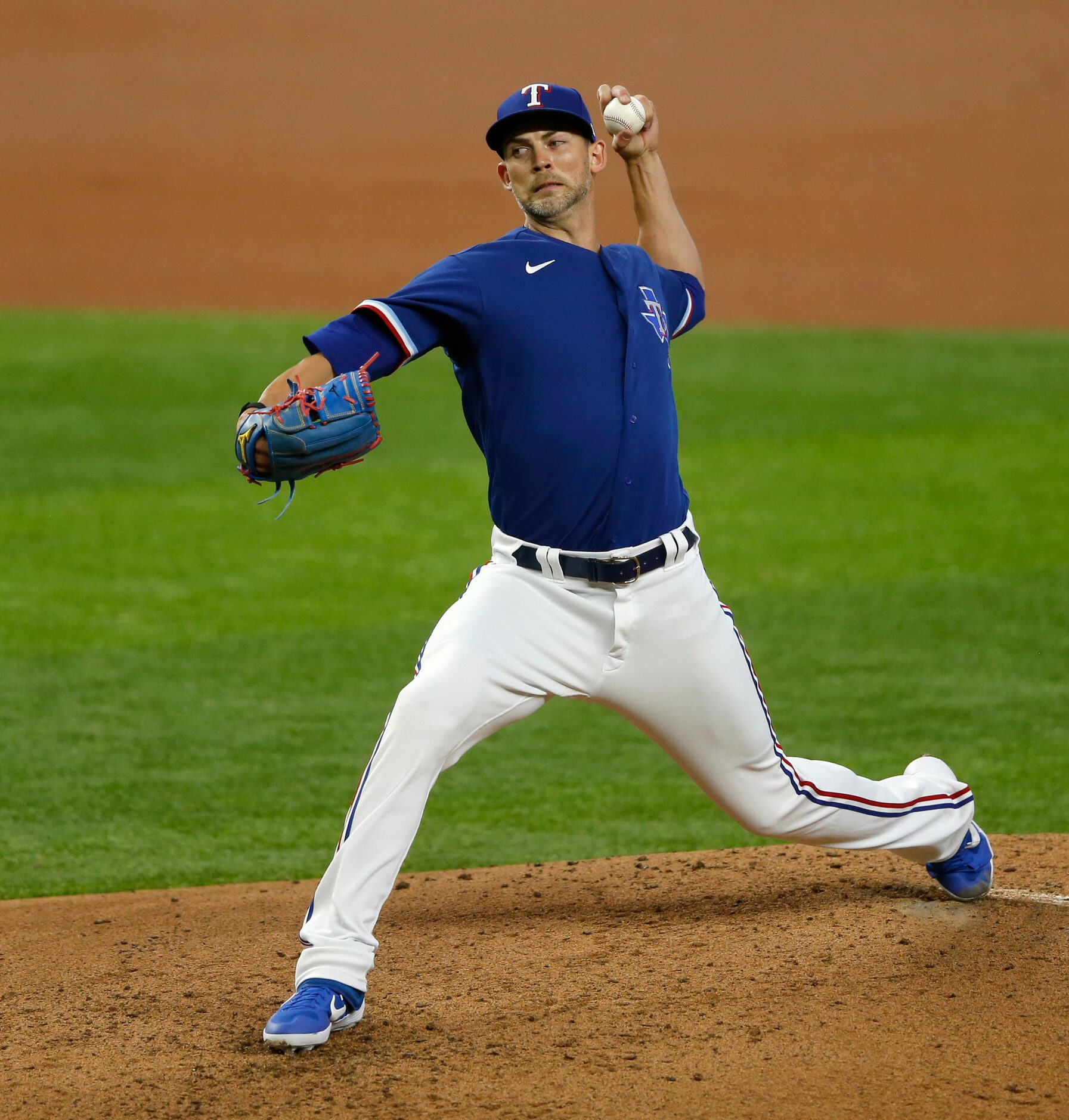 Texas Rangers pitcher Mike Minor (23) pitches during Texas Rangers 2020 Summer Camp at Globe...