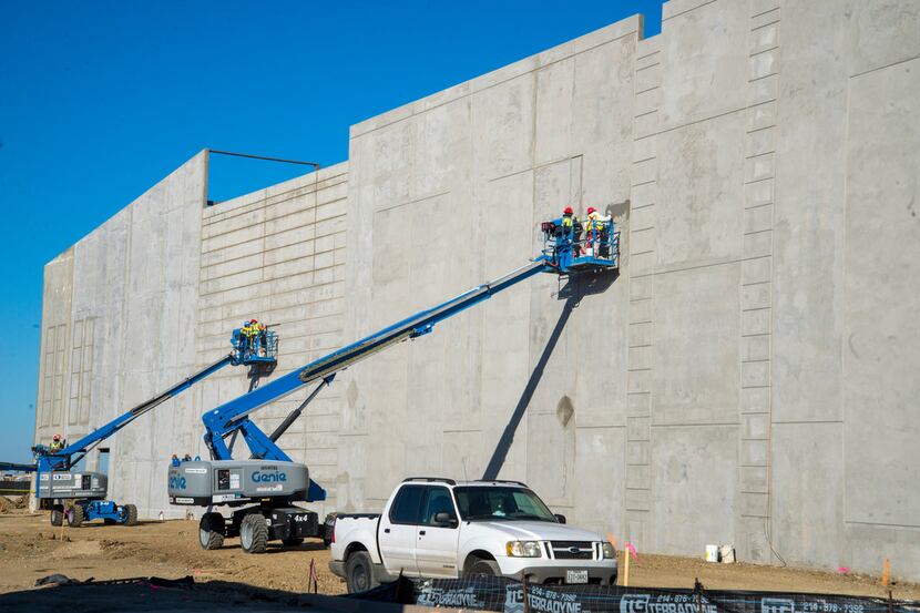 Construction began recently on the frame of the building that will become an Alamo...