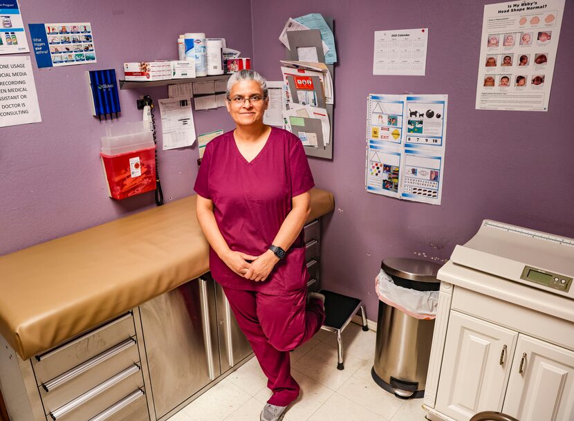 Dr. Heena Kanase poses for a portrait in a patient room inside of her practice on May 16,...