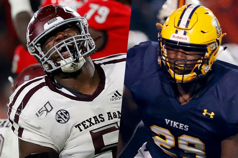 Bobby Brown with Texas A&M in 2019 (left) and with Arlington Lamar in 2017.