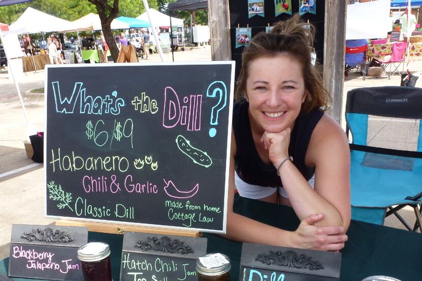 Frisco locals Audrey Lembke and husband Austen make and sell dill pickles and jams to...