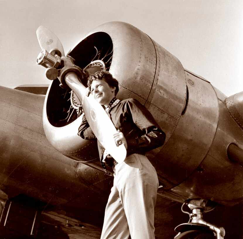 Aviator Amelia Earhart in 1937 at Burbank Airport in Burbank, Calif. 