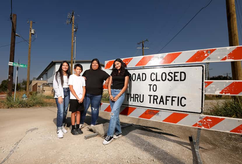 12-year-old Jordyn Tapia, left, 10-year-old Adrien Tapia, Jessica Herrera, and 16-year-old...