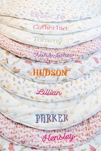 Fort Weekend sleeping bags and play mats can be embroidered with children's names.