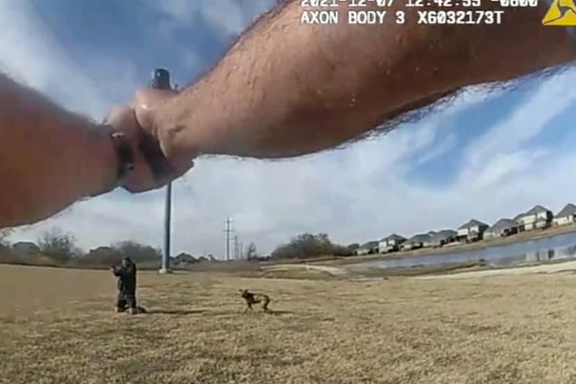 A screenshot of video released by Forth Worth police Wednesday shows the seconds before...