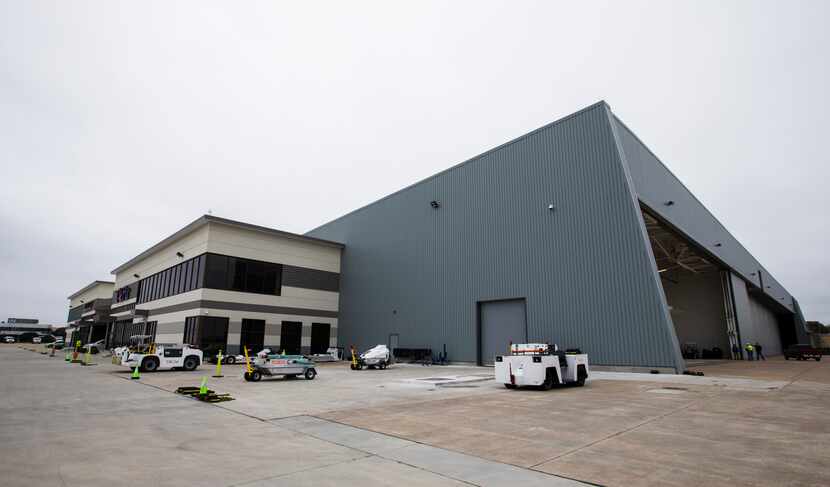 The old Braniff aircraft hangars at Love Field have been repurposed for private aviation.