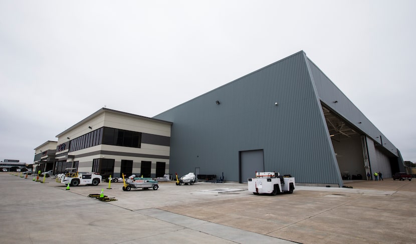 The old Braniff aircraft hangars at Love Field have been repurposed for private aviation.