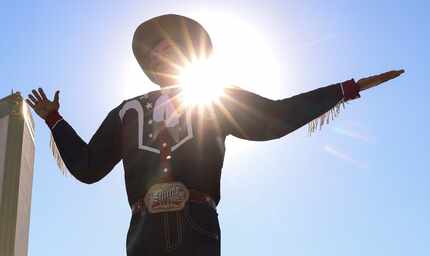 Big Tex welcomed crowds on opening day, Sept. 30, 2022, with a hearty "Howdy, folks!"