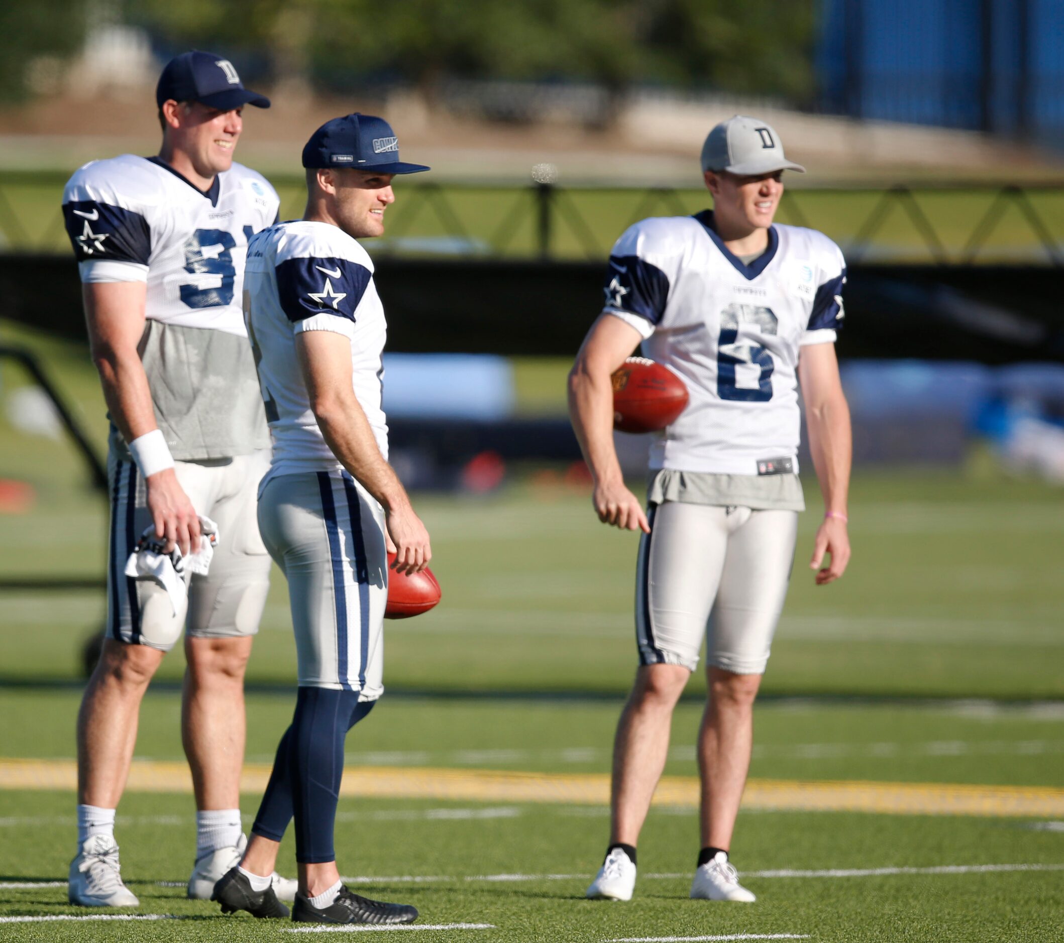 Dallas Cowboys long snapper L.P. Ladouceur (91), Dallas Cowboys place kicker Greg Zuerlein...