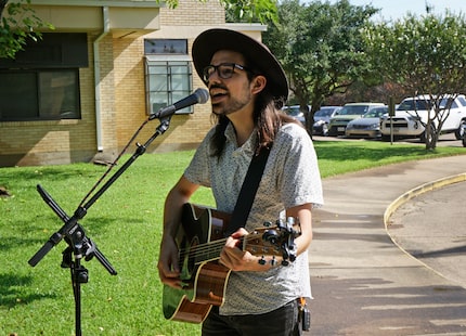 Guitarist Paul Demer sings old favorites for the residents of Ashford Hall Nursing and...