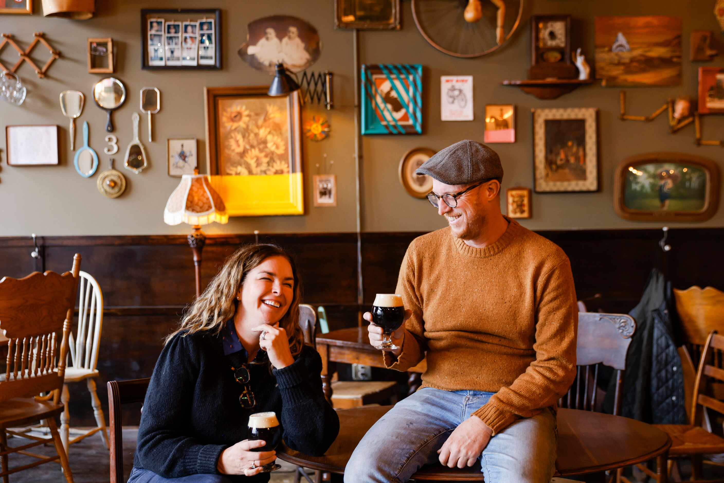 Jaquval, Brewing co. and Gastropub, owners Amy Wallace Cowan and Jason Roberts pose for a...