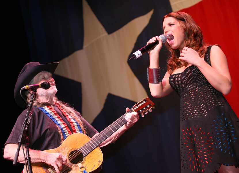  Willie Nelson and Jessica Simpson perform at Nokia Theater, in Grand Prairie, TX, in Feb....