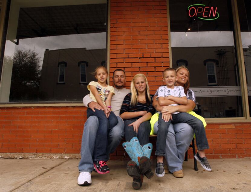 Samuel Leon -- with his wife (right) and children (from left) Makenz, 8, Breanna, 14, and...