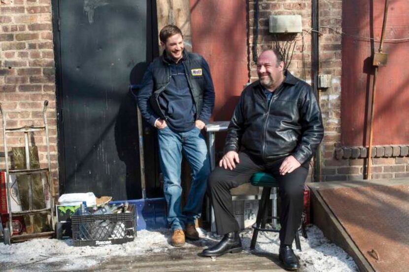 
Tom Hardy as Bob and James Gandolfini as Cousin Marv in THE DROP.
