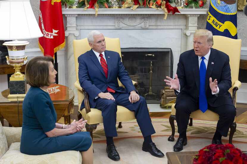 President Donald Trump and Vice President Mike Pence met with House Speaker-designate Nancy...