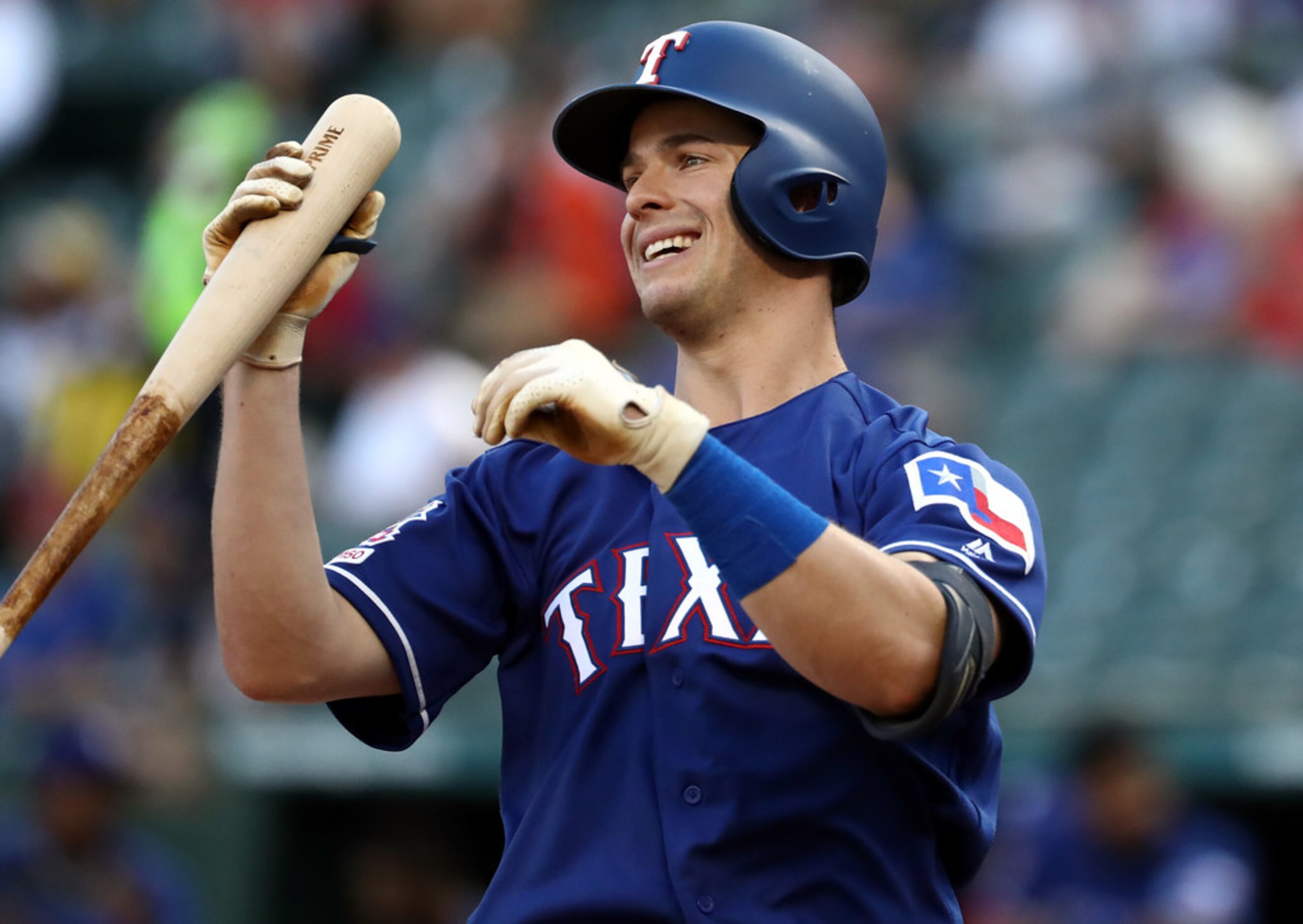 ARLINGTON, TEXAS - AUGUST 21:   Nick Solak #15 of the Texas Rangers during play against the...