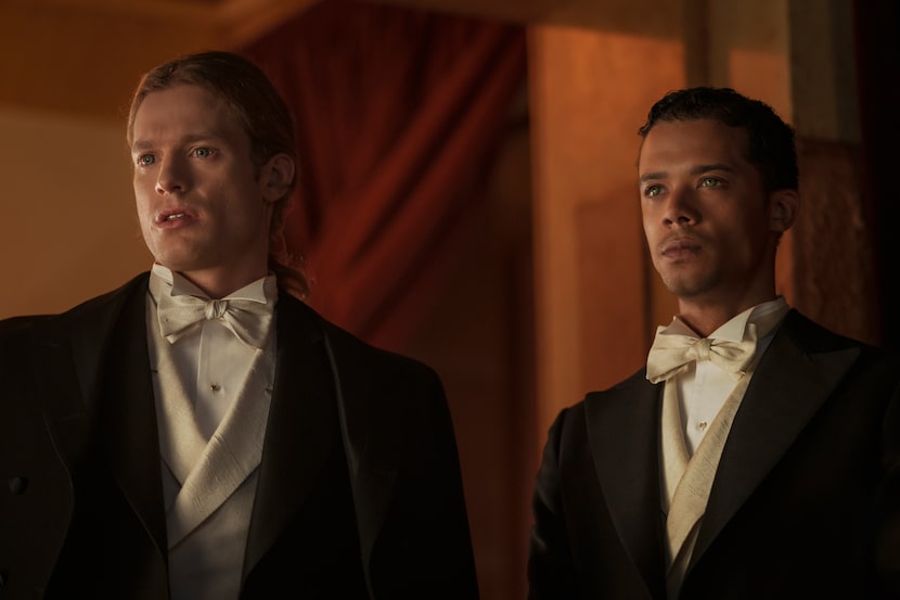 Sam Reid as Lestat Du Lioncourt and Jacob Anderson as Louis De Pointe Du Lac.