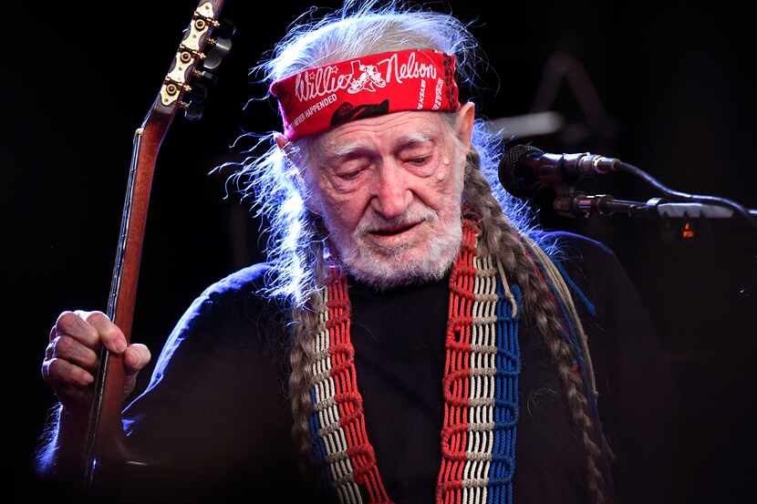 Country music legend Willie Nelson finishes his set at the Outlaws & Legends Music Fest in...