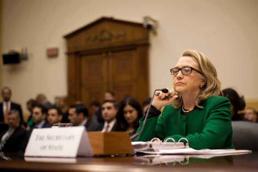 Secretary of State Hillary Rodham Clinton testifies before the House Foreign Affairs...
