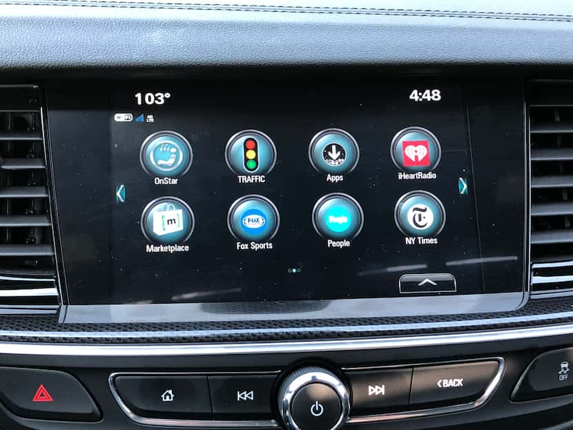 Apps on the touch screen of the 2018 Buick Regal GS
