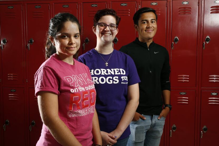  From left: Manuela Ruiz, Beth Cheyney and Jorge Reyes are among the first class of students...