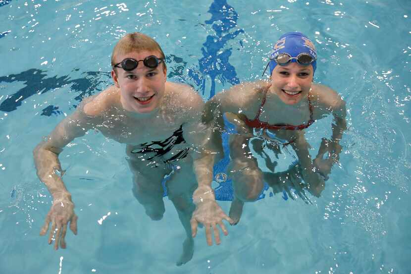 Mansfield High School brother and sister swimmers Andrew Limpert, 17, and Callie Limpert,...